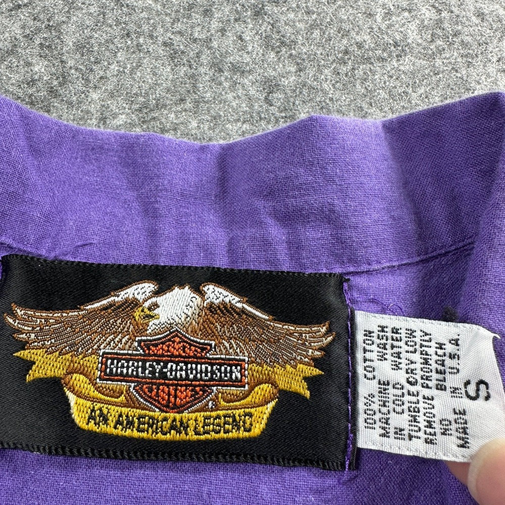 Harley-Davidson Button Up Shirt Women Small Purple Ladies of Harley Biker USA - Picture 4 of 9